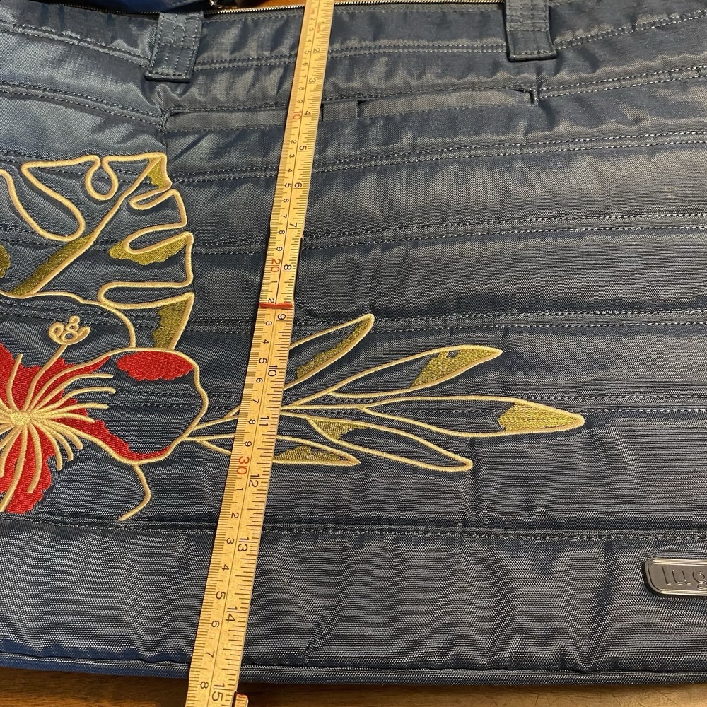 LUG Apollo Embroidered Tote Monstera Tropical Travel Preppy Beach Cross Body LG - Picture 7 of 12